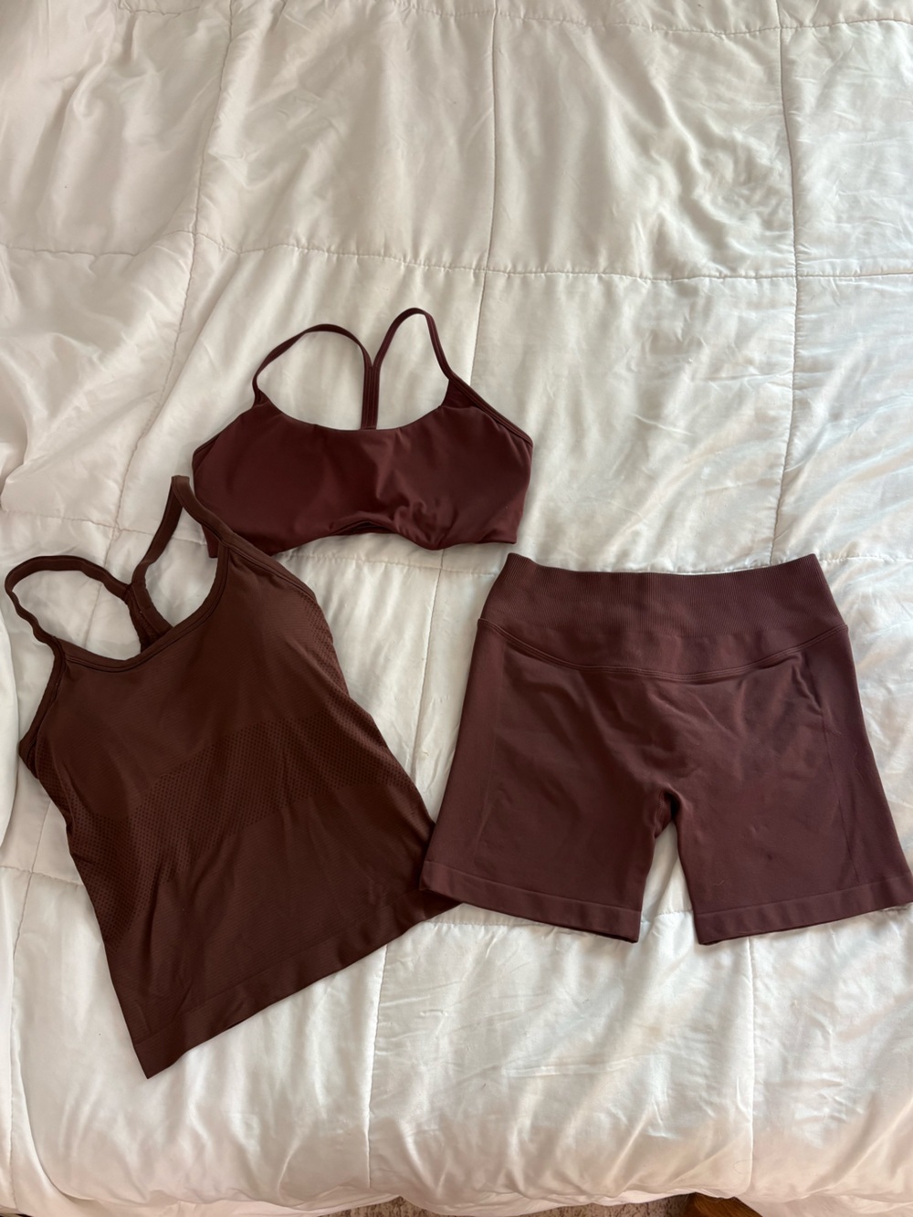 Brown 3 piece workout set